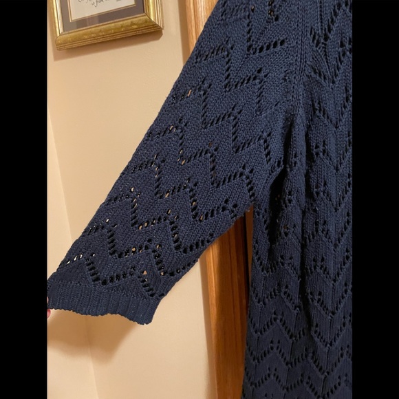 Navy blue plus size sweater - Picture 6 of 8